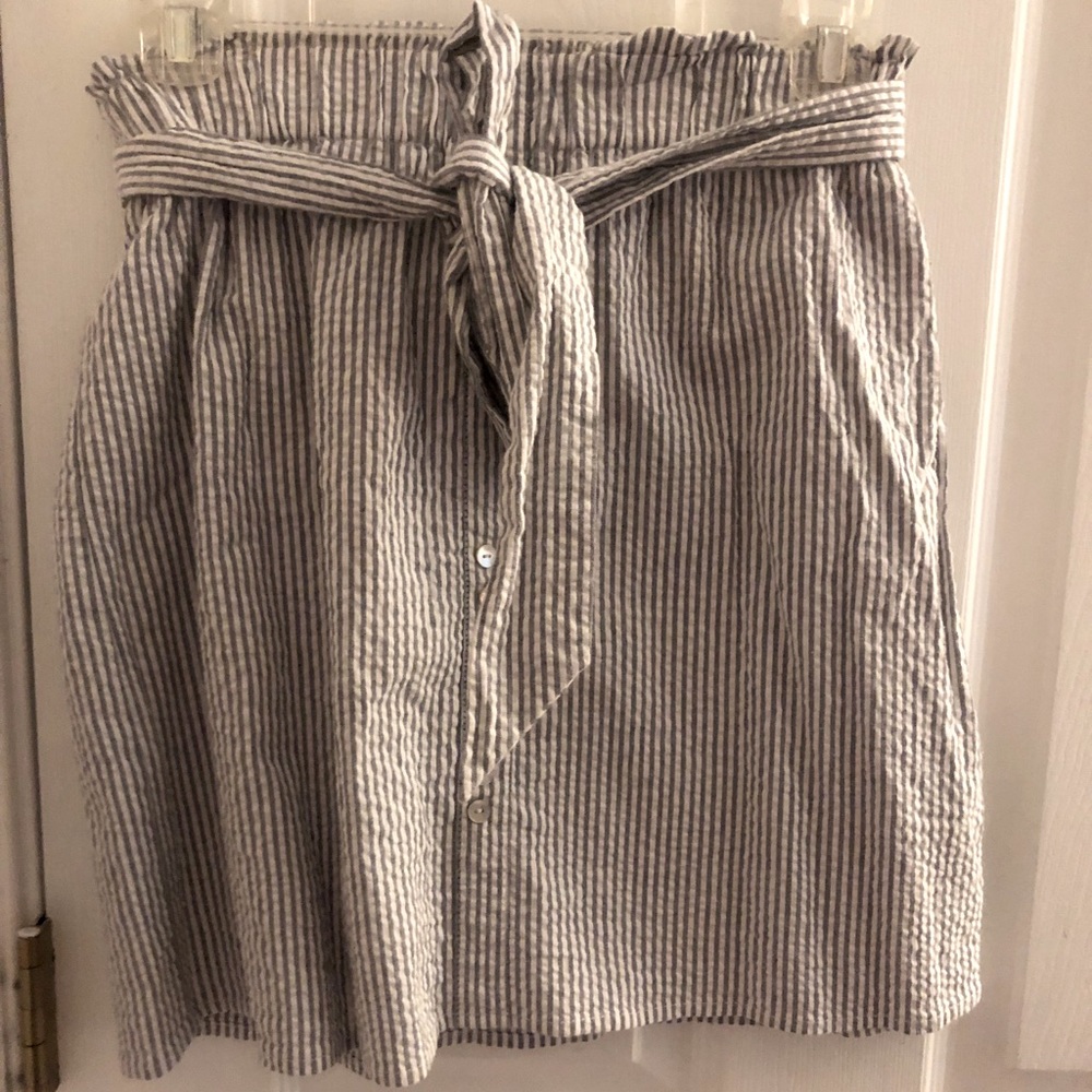 Seersucker Paper Bag Skirt